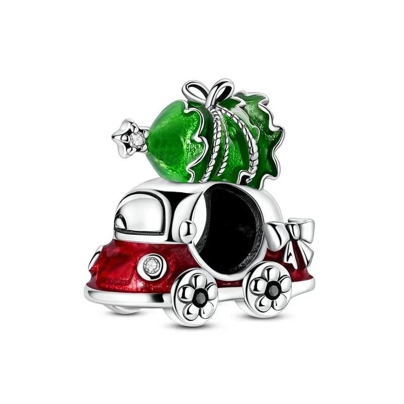 Christmas copper Charm Bead Charms Santa Claus Reindeer Christmas Tree Snowman Elk Bead Compatible With Authentic Bracelets Necklaces Jewellery