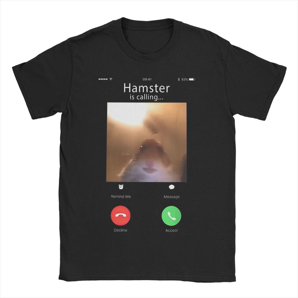 Unisex WoUnisexs TShirts Cyber Hamster Meme 90s Animal Vintage Pure Cotton Tee Shirt Short Sleeve T Shirts Crew Neck Clothing Summer