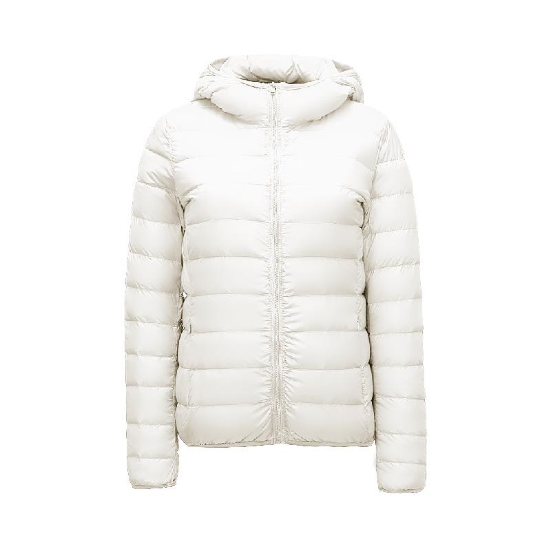 Women's Autumn and Winter Light Duck Down Jacket with Cap Wear Thin Plus Size Jacket