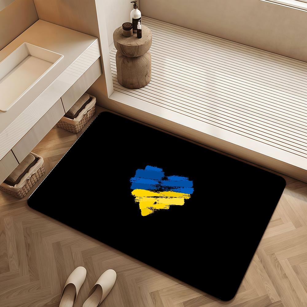 Door Mat of Bedside Entrance Bath U-Ukraine Floor Blue Decoration Corridor Door Mat Flag Yellow Carpet Living Room Balcony