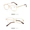 Anti-Blue Light Blocking Fashion Reading Glasses Full-Frame Metal Eyewear HD Ultra Light Portable Eyewear for Men Women 0~+4.0