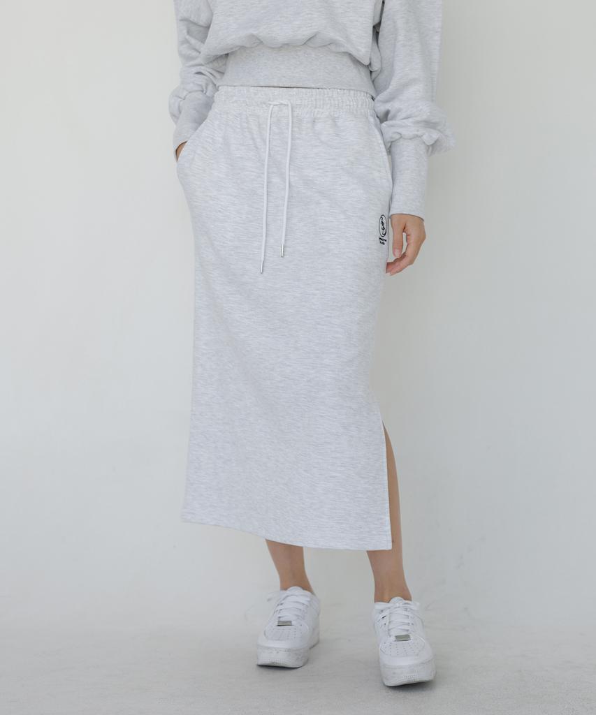 Super Studio Jupe Longue Sweat Femme Gris Blanc