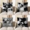 Home Decor Modern Geometric Black & White Throw Pillow Pattern Cushion Cover Suitable for Sofa Bedroom Car Pillow Cover