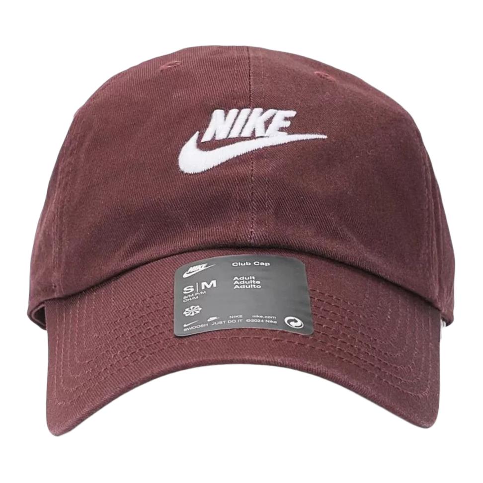 Nike Cotton Baseball Caps Unisex Bright Burgundy Red/White FB5368-652