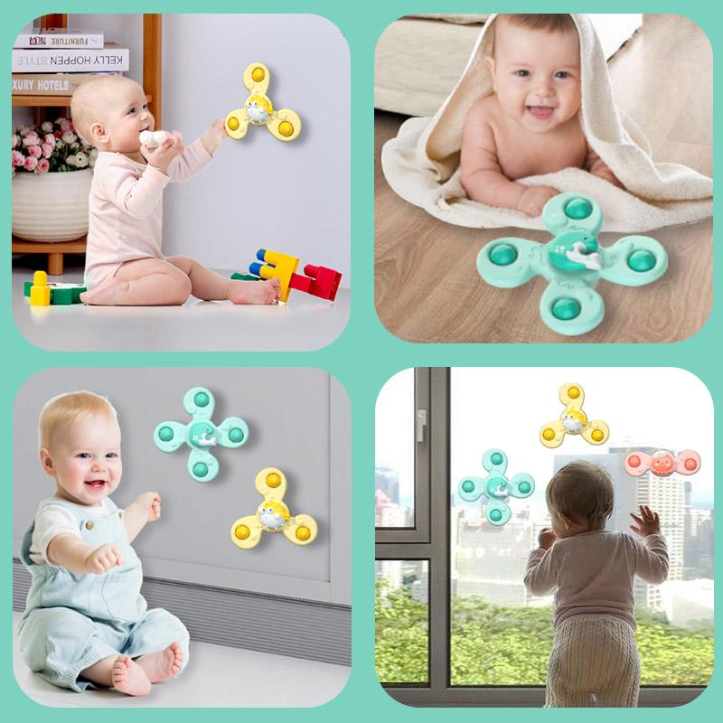 Montessori Infant Bath Playthings Boy Children Bathing Sucker Spinner Suction Cup Toy Ideal For Children Funny Child Rattles Teether Toddler Gifts