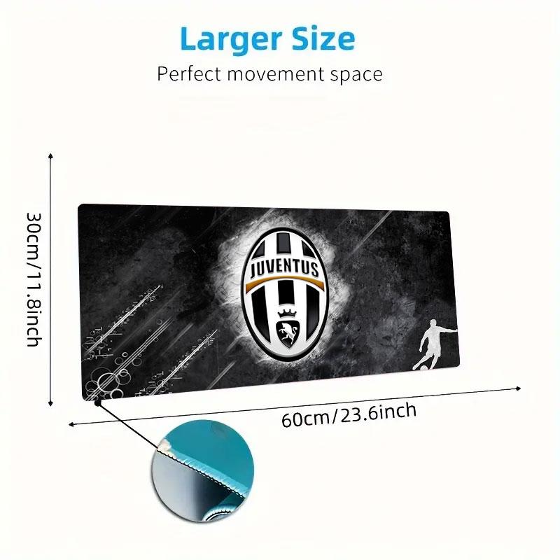 Juventus FC Mouse Pad, Large Gaming Desk Mat, Non-slip XXL Mousepad for Laptop & Tablet, Mini PC Playmat with Stitched Edges