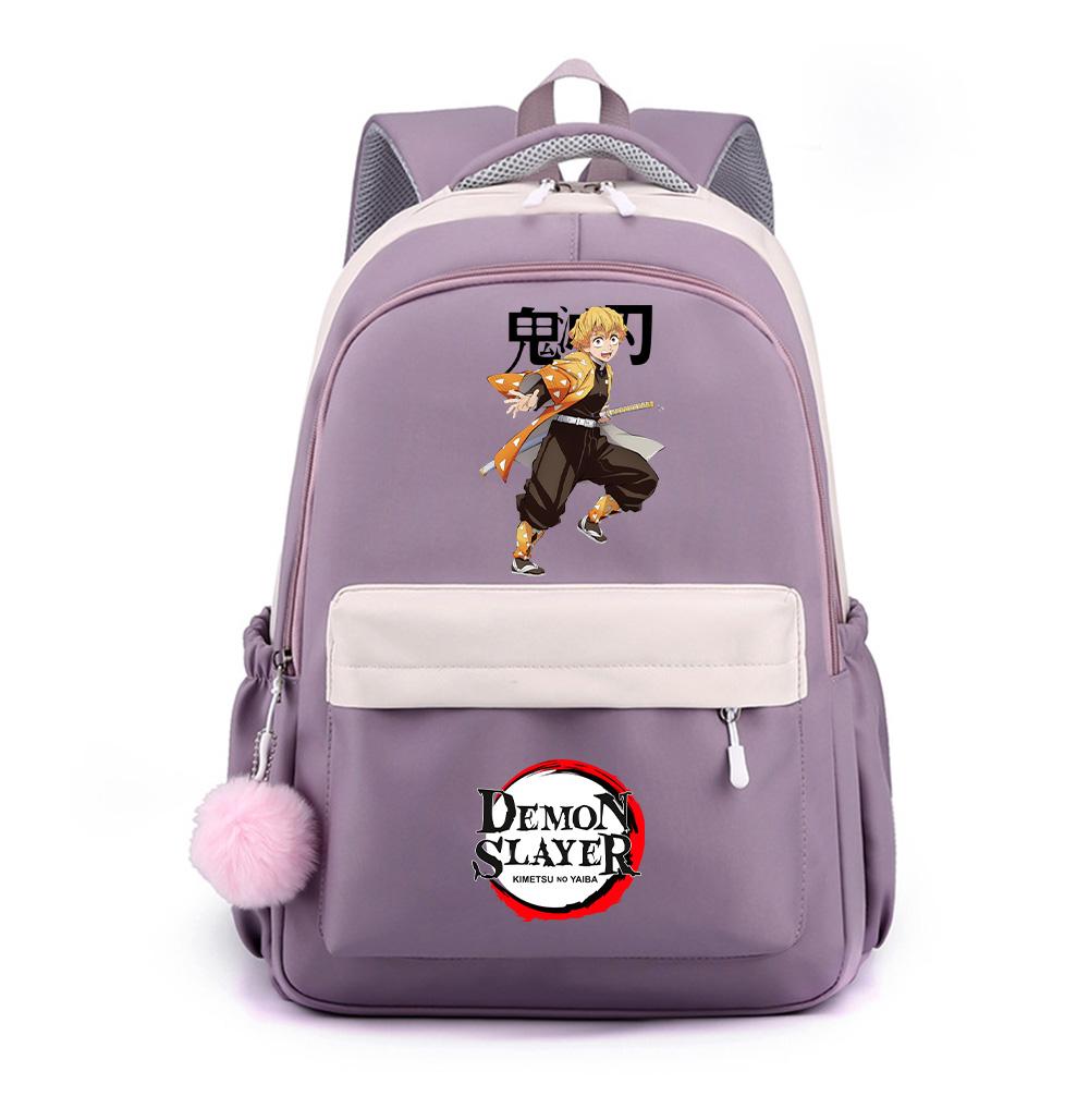 Mochila Estampada de Demon Slayer para Estudante Adolescente Grande Capacidade Impermeável Bolsa Escolar Bolsa para Livros Bolsa de Viagem Feminina Presente