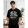 Popasarus Dinosaurier Palmenblatt Print 100% Baumwolle Herren Damen T-Shirt Sommer Herbst Täglich Outdoor Sport Lässig Street Kurzarm