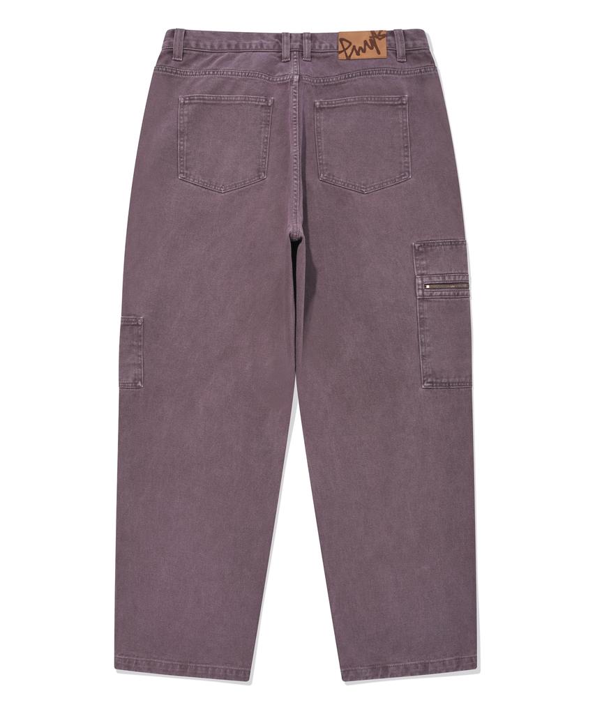 PHYSICAL DEPARTMENT Pigment Washed Cargo Denim Pants Vintage Purple