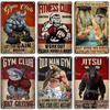 Old Man Gym Club Inspirational Phrase Art Painting Wall Plate Decor Vintage Tin Sign Fitness Garage Room Decoration Metal Signs