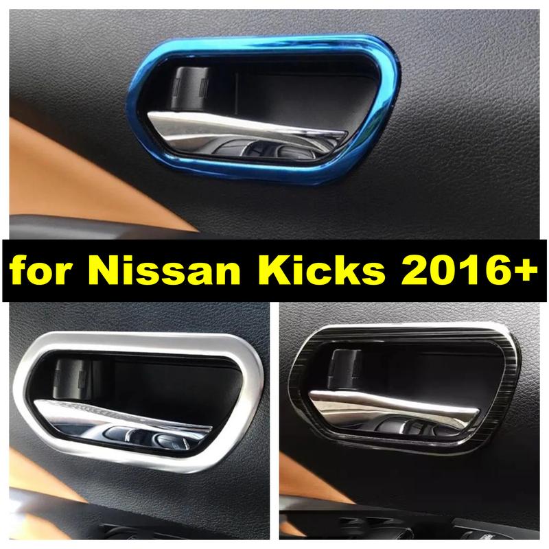 Fit For Nissan Kicks 2016 - 2024 Stainless Steel Car Inner Door Open Handle Frame Cover Trim 4Pcs Decoration Sticker Accessories