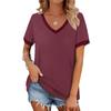 Sleeves Womens V Short Fashion Neck T Shirts Casual Summer Tops Basic Tees
