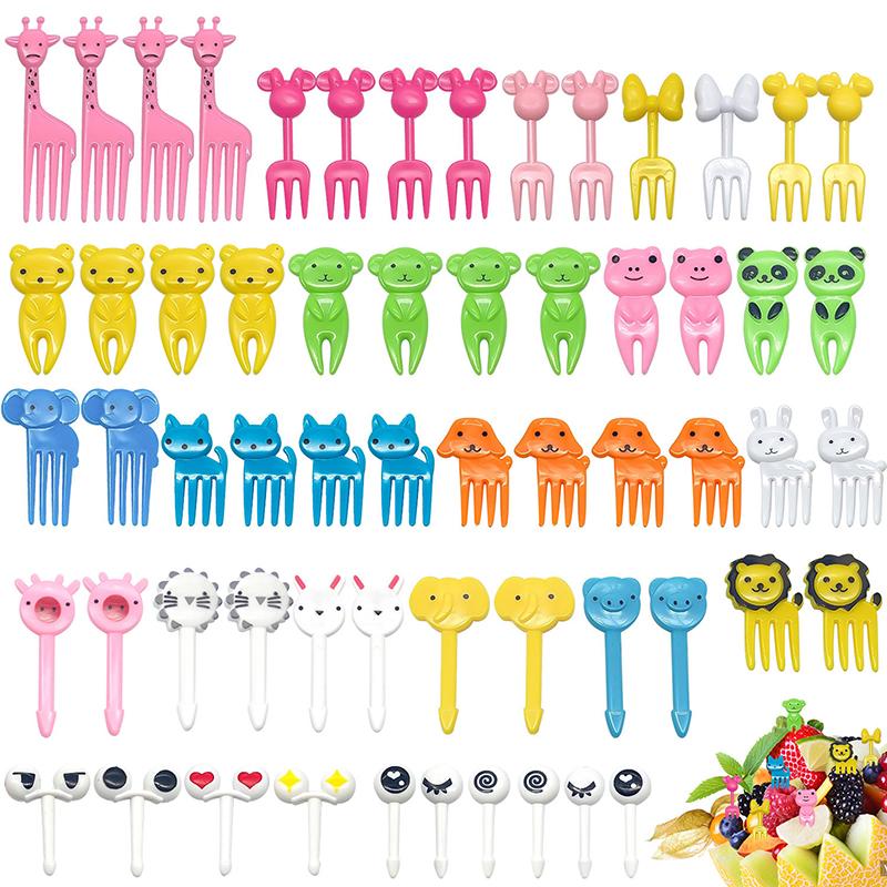 Tier Obst Gabel Food Grade Kunststoff Mini Cartoon Kinder Kuchen Obst Zahnstocher Bento Mittagessen Bento Zubehör Party Dekoration Geschenk