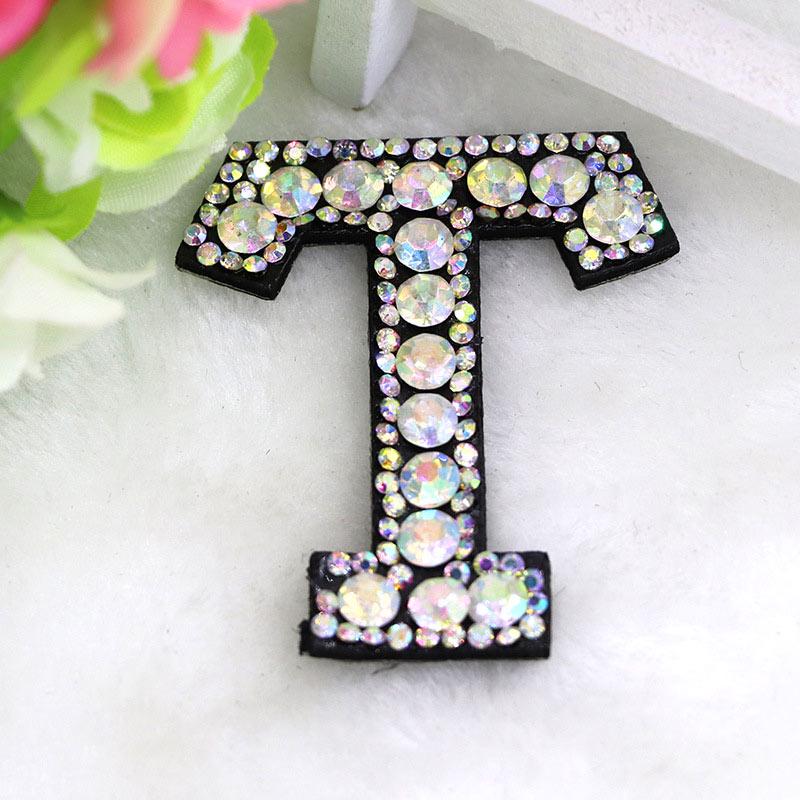 Rhinestone Iron On High Quality 1PC English Alphabet Shoes For Clothes Badge Bag A-Z Letters Applique 3D Popular Hot Sale Letters Patch  Accessories