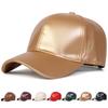 Herren PU Leder Einfarbig Baseballkappe Outdoor Verstellbar Sonnenschutz Freizeit Hut Frühling Herbst Reise Tourismus Strandurlaub