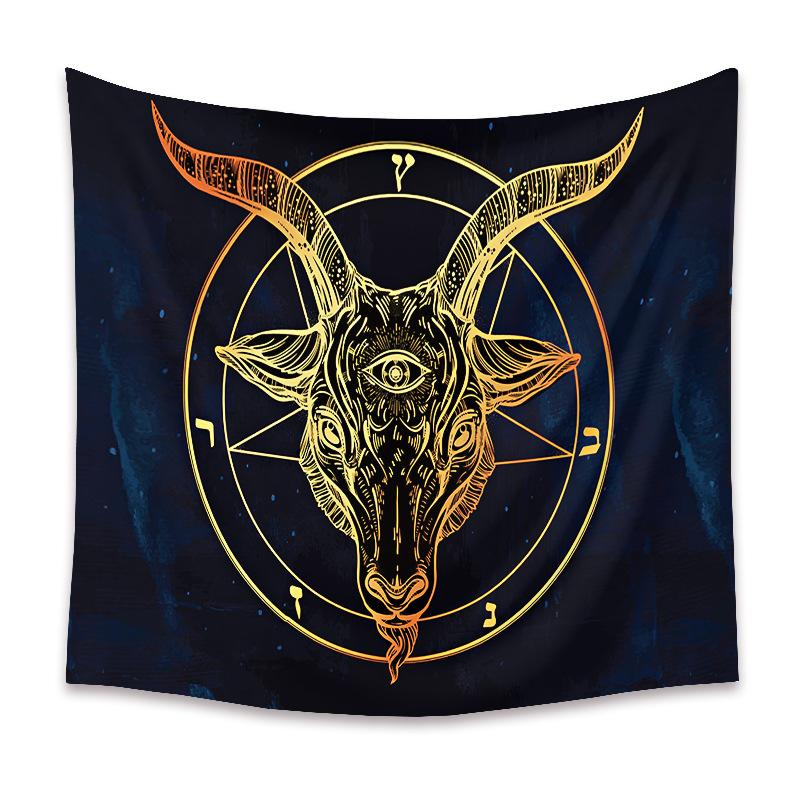 Home Decor Black Cat Tapestry Moon Goth Tattoo Halloween Art Wall Hanging Bedroom Living Room Dormitory Fabric 230x180cm Tapiz