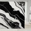 1pc Grey Black Abstract Shower Curtain for Bathroom Decor 72" L X 72" W Abstract Marble Bath Curtain Geometry Bathroom Acce