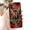6,1'' Para Capa de iPhone 11 Silicone Moda Coroa Luxo Letras A-Z Padrão Plano 2D Carcaça Macia Para A2221 A2111 A2223 Capa