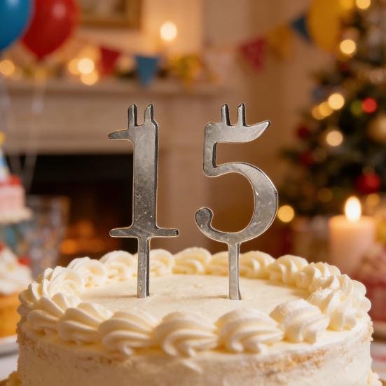 Lot de 10 supports de bougie d'anniversaire réutilisables en acier inoxydable, numérotés de 0 à 9, pour accessoires de gâteau de fête d'anniversaire