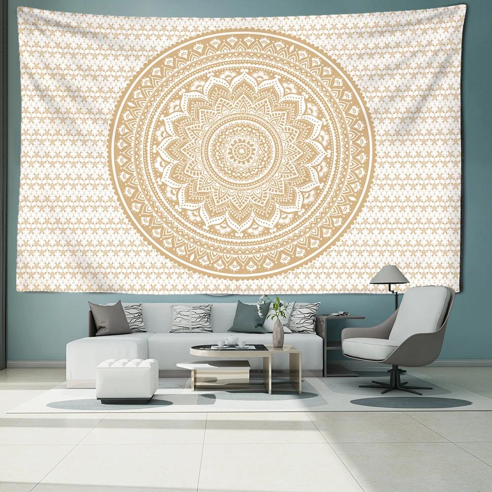 Tapisserie Mandale Rayée Accrochage Mural Abstrait Psychédélique Sorcellerie Bohème Hippie Tapiz Salon Décoration Intérieure