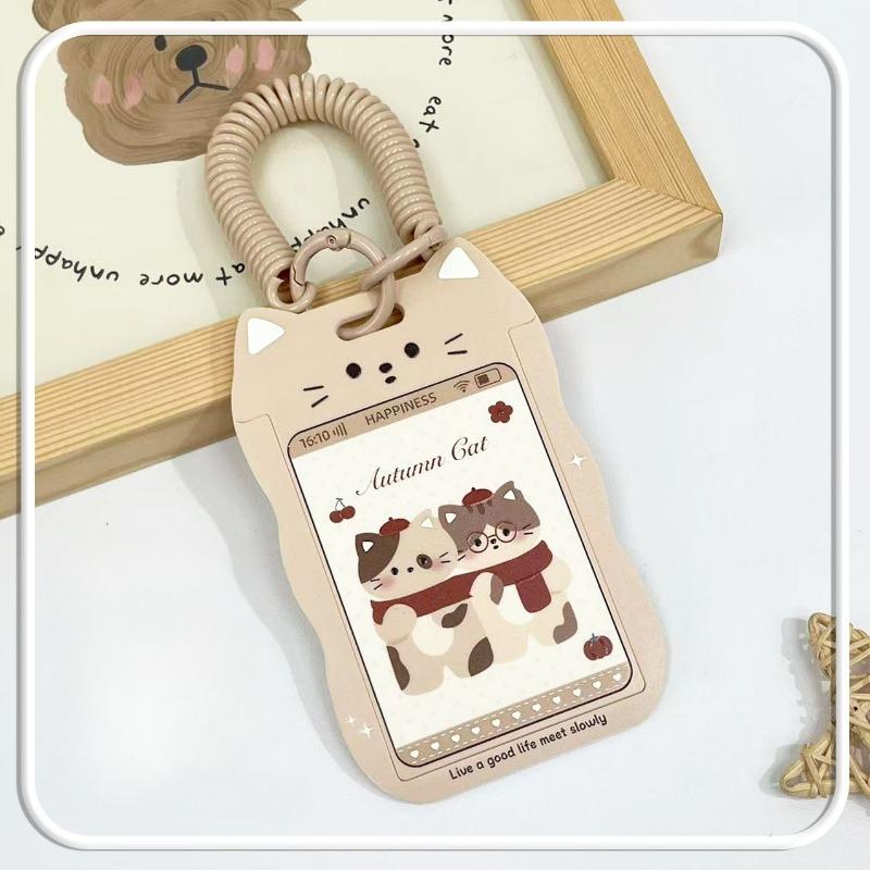 Kawaii Kat Transparant Acryl Luxe Fotokaarthouder Kpop Idol Kaartbeschermer Creatieve Tas Hanger Campus ID Opbergtassen