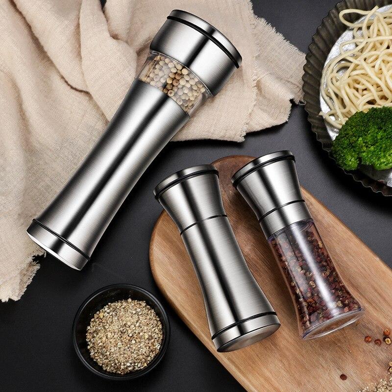 Stainless Steel Salt and Pepper Grinders Spice Jar Containers Bottle Pepper Salt Shakers for Kitchen Cooking Utensils & Gadgets