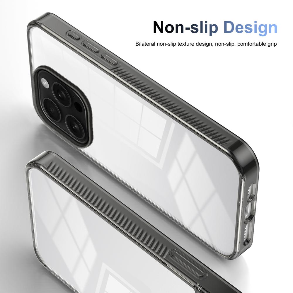 KEYSION Transparent Case for iPhone 16 Pro Max 15Plus TPU+PC Anti-slip HD Clear Shockproof Phone Cover for iPhone 15 Pro 16 Plus