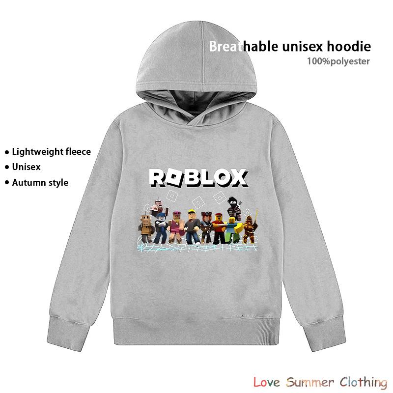 Roblox Print Sweatshirt Leeftijd 4-14 Unisex lichtgewicht fleece hoodies voor de herfst Polyester Sport Pullover Dagelijks Gebruik Ademend Zonder Zak game Print