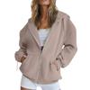 Womens Oversized Zip Up Hoodie Casual Loose Fit Long Sleeve Hooded Sweatshirt with Pockets Lightweight Jacket Top