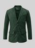 Formal Party Stylish Men's Green Genuine Lambskin Soft Suede Blazer Handmade