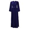 European and American Fashion Casual Women's V-neck Sexy Pleated Large Hem Formal Dress Long Dress