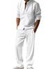 Men's Cotton Linen Two-Piece Set: Loose Long Sleeve Shirt & Pants for Spring/Autumn