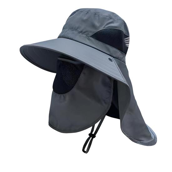 Summer UV Protection Sun Hat for Men Women Outdoor Visor Bucket Hat with Neck Flap And Face Guard Wide Brim Fisherman Hat for Fishing Camping Hiking
