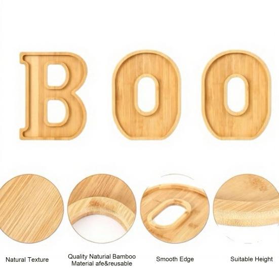 Festive Snack Container 3Pcs Halloween BOO Letters Fruit Tray, Large Fillable Candy Server, Snacks Seasonal Gift Ideas Cookies Platter, Spooky