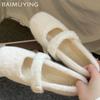 Fur Women Shallow Shoes Flats Casual Shoes Woman 2025 Trend Winter New Fashion Designer Short Plush Cozy Warm Women’s Snow Botas