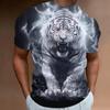 Pánske ležérne tričko Streetwear 3D digitálna potlač vzor tigra okrúhly výstrih krátky rukáv voľný letný top pánske tričko