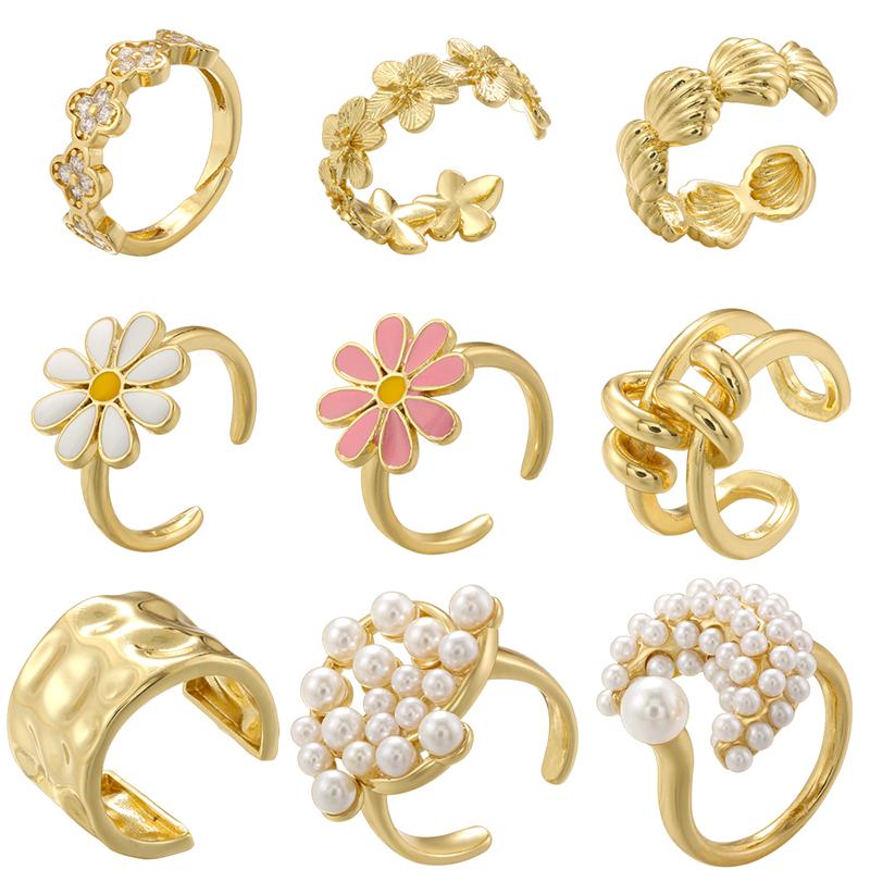 ZHUKOU Golden Plated Spring And Autumn Ring Collection Exquisite Simple Ladies Jewellery:VJ746-VJ752