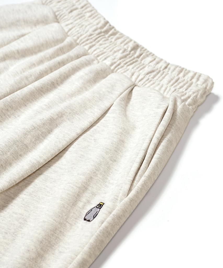 GAKKAI UNIONS One-Pleat Wide Sweatpants Oatmeal