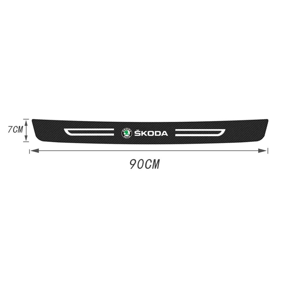 KSDQ3 Carbon Fiber Car Door Sill Sticker Protective Film For Skoda Rapid Kodiaq Octavia 2 A7 Tour RS Fabia 2 1 Superb Kamiq Yeti Karoq