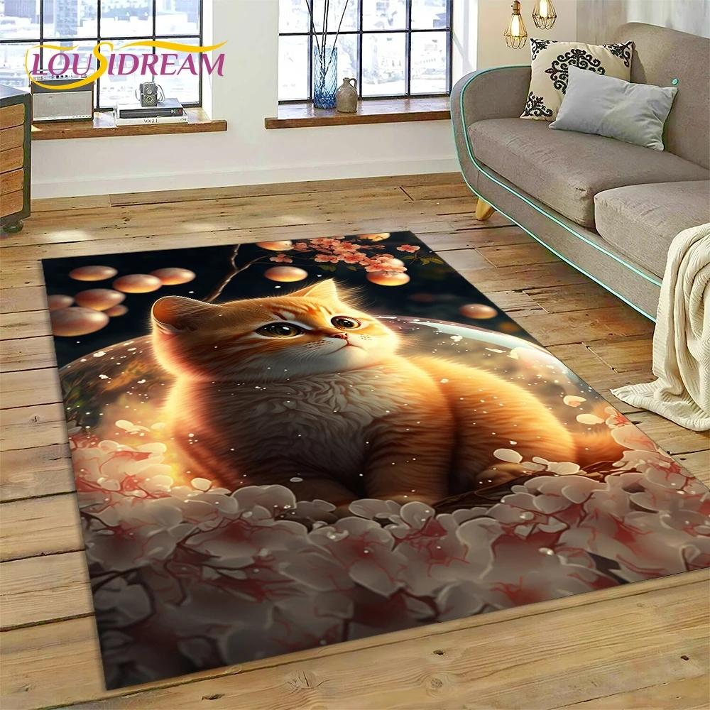 Pisică Persană, Pisică Calico Drăguță, Covor Tip Covoraș cu Desene Ragdoll pentru Dormitor, Sufragerie, Decorațiune Canapea Acasă, Covoraș Mare Decorativ pentru Podea Copii