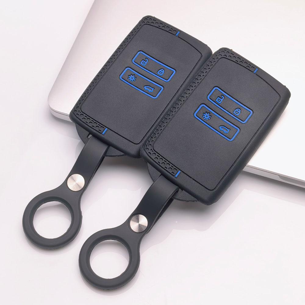 Key Fob Cover for Renault Koleos Kadjar Megane Talisman Espace Scenic Grand with Keychain Anti-Scratch Guard Shockproof Protection