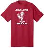JESUS LOVES THE BULLS CHRISTIAN HARDCORE BASKETBALL FAN JERSEY T-shirt