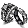 Inele Charm pentru Cuplu Romantice Inele cu Strasuri Negre Set Cool Bărbați Inel Dragon Celtic din Oțel Inoxidabil Bijuterii de Modă Cadou