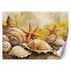Papel de parede conchas e estrelas do mar pintadas