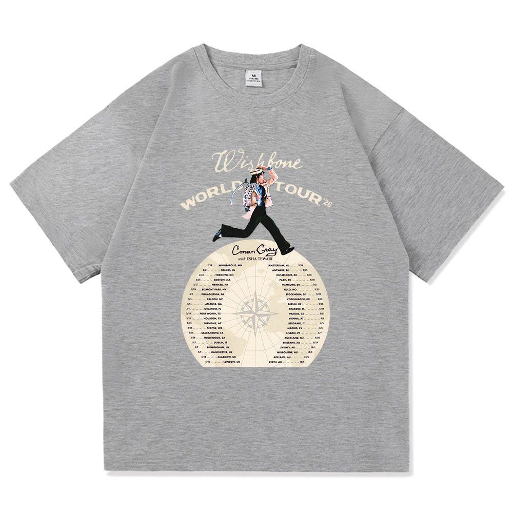 Hiphop Y2k Tops Conan Gray Wishbone World Tour 2026 T Shirt Fashion  Aesthetic Casual Vintage Casual Loose TShirt Unisex