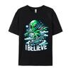 Ich glaube Skater Alien T-Shirts Firma Oberteile Hemden Reine Baumwolle T-Shirts Anime Bedruckte T-Shirts Lustige Shirts