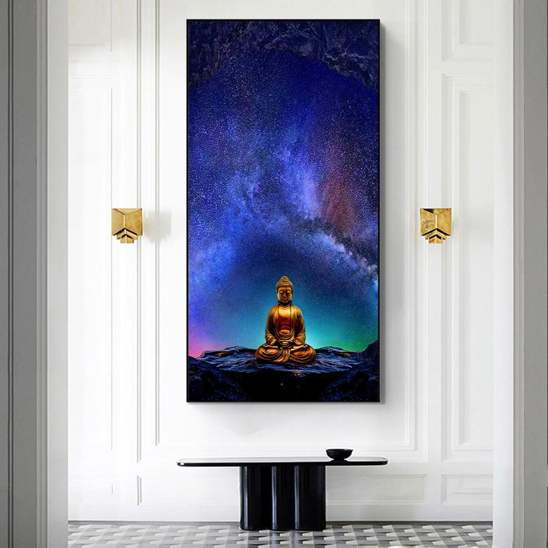 Meditation Buddha Statue Cavans Painting Modern Buddhist Posters and Prints Wall Art Picture for Living Room Home Decor Cuadros