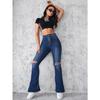 Frühlings- und Sommer-Damenjeans Skinny High Waist Hose Hoher Stretch Loch-Breaking Denimhose