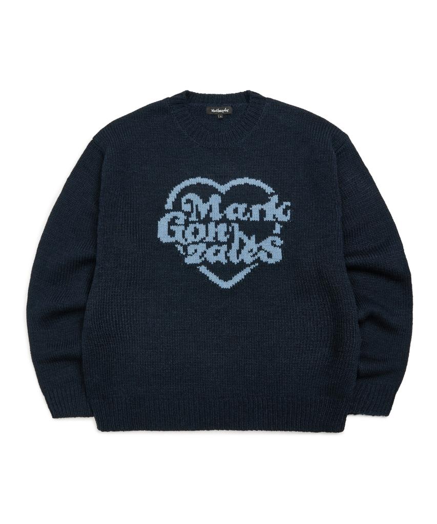 Mark Gonzales Heart Collection Graphic Knit - Navy