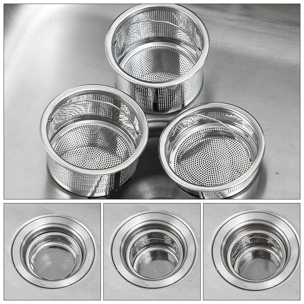 Sink Plug Waste Drainer Stainless Steel Sink Strainer Colander Food Hair Stopper Plug Filter Basket